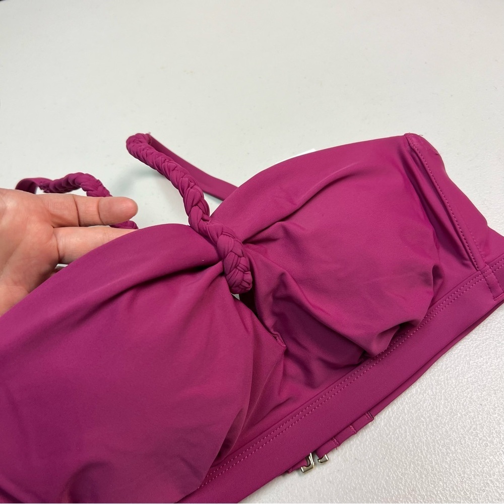 Shade & Shore Women’s Purple Braided Strap Bikini Top w/Removable Pads Size 16 - Picture 2 of 8